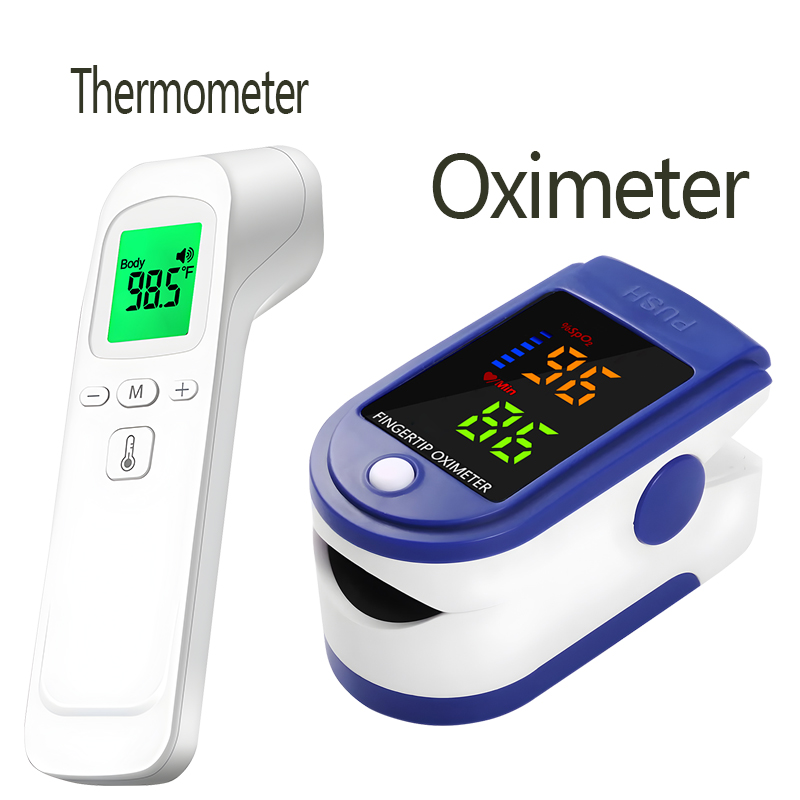 Pulse Oximeter - Non-Contact Temperature IR Thermometer Body Fast