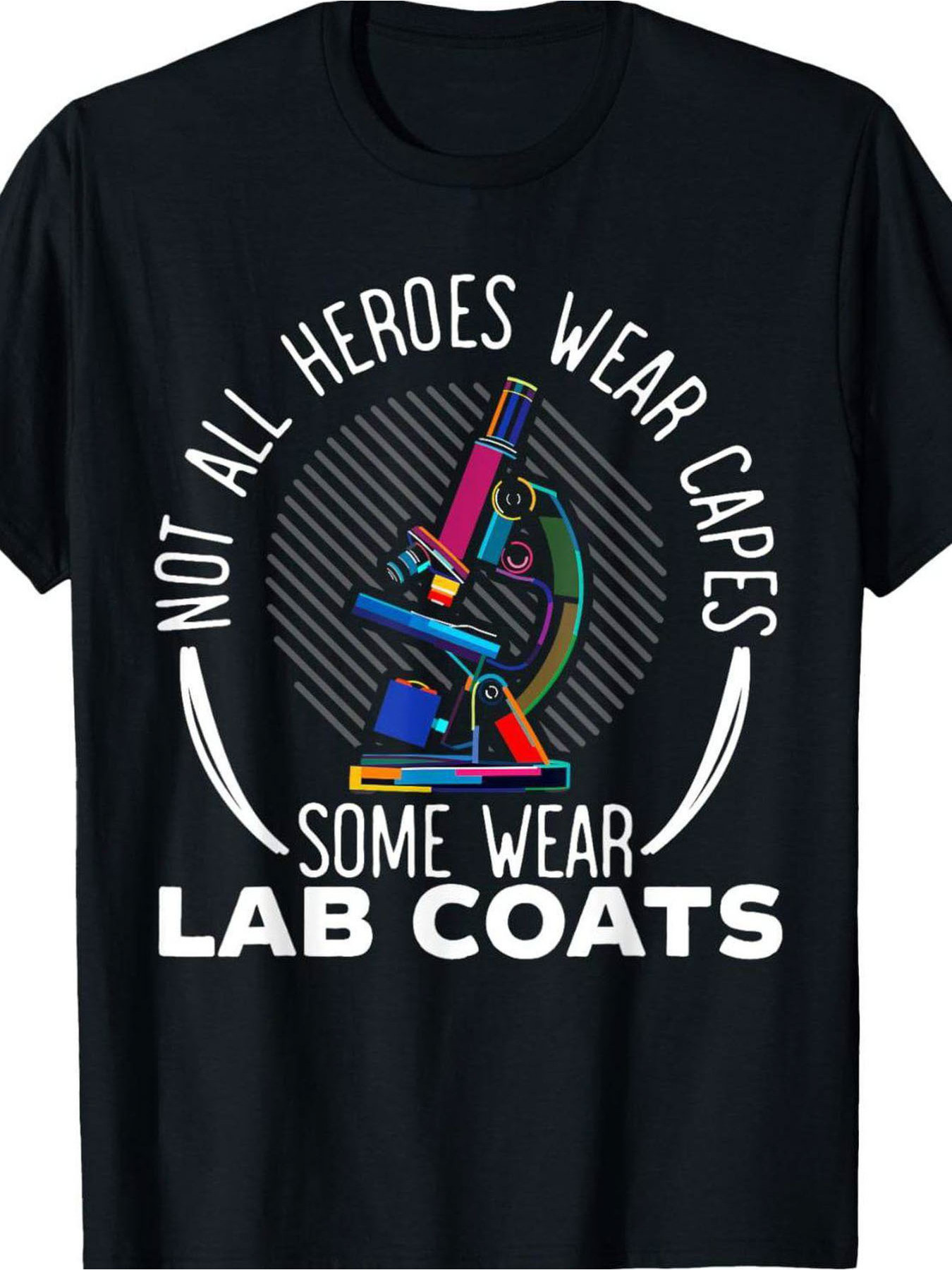 Medical Lab Technician - Men'S Black Crew Neck Short Sleeve