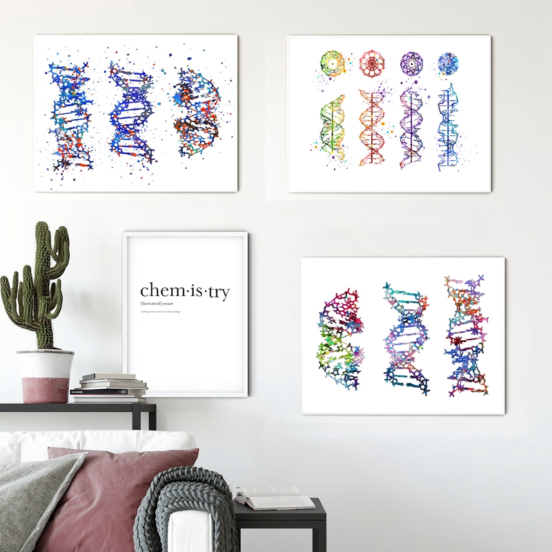 Medical Lab Posters - DNA Molecule Print Modern Medical Wall