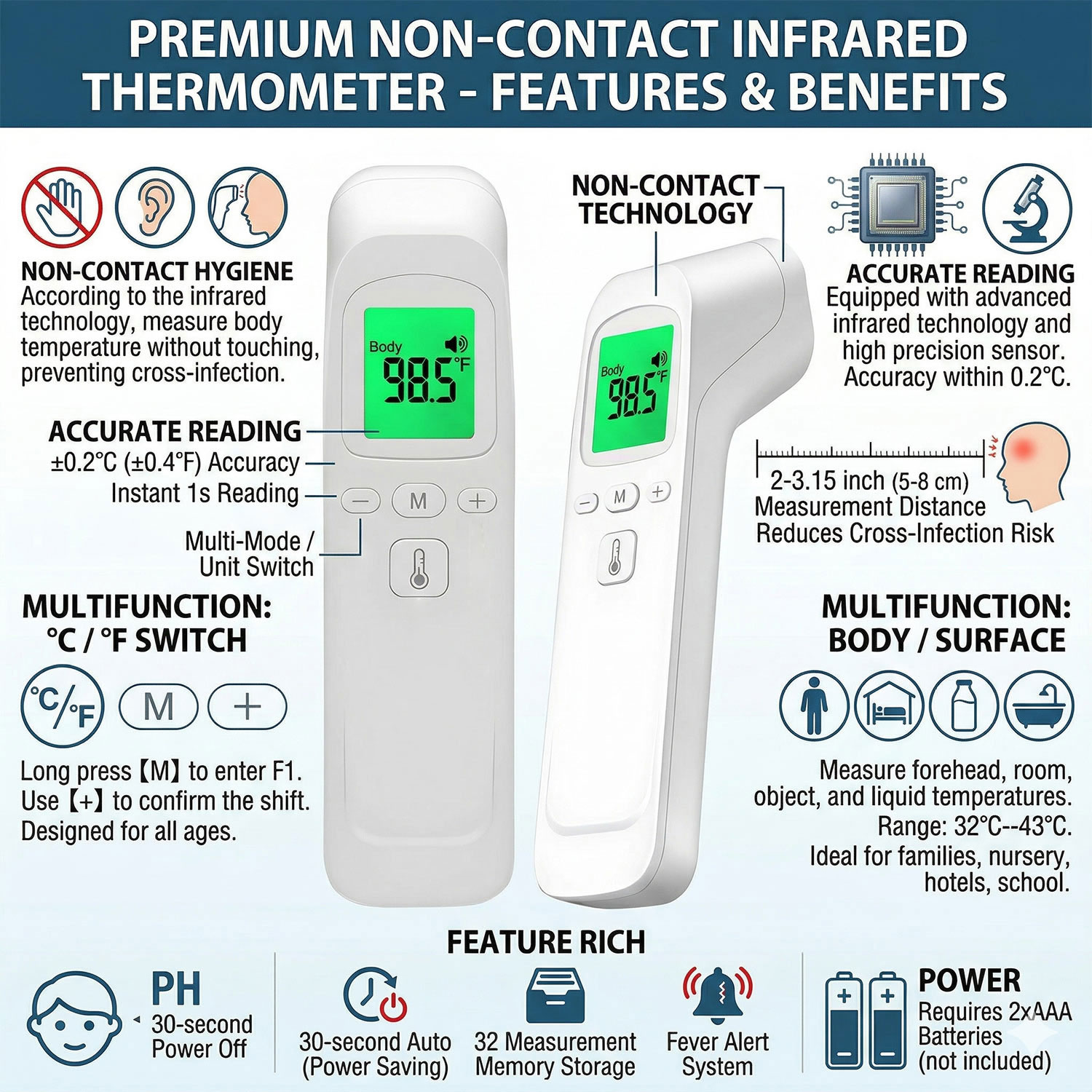 Non Contact Infrared Forehead  - огляд і ціна Pulse Oximeter