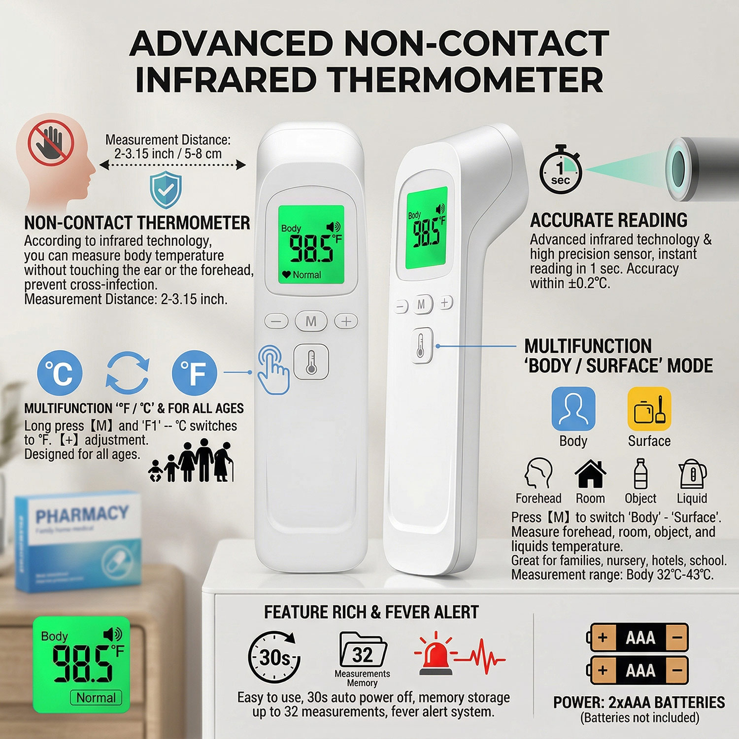 Digital Forehead Thermometer E - огляд і ціна Pulse Oximeter